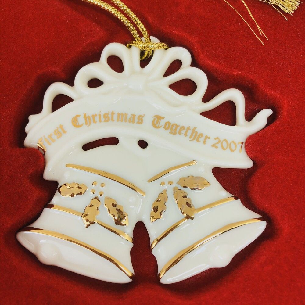 Lenox 2007 First Christmas Together Double Bells Ornament NIB Holiday